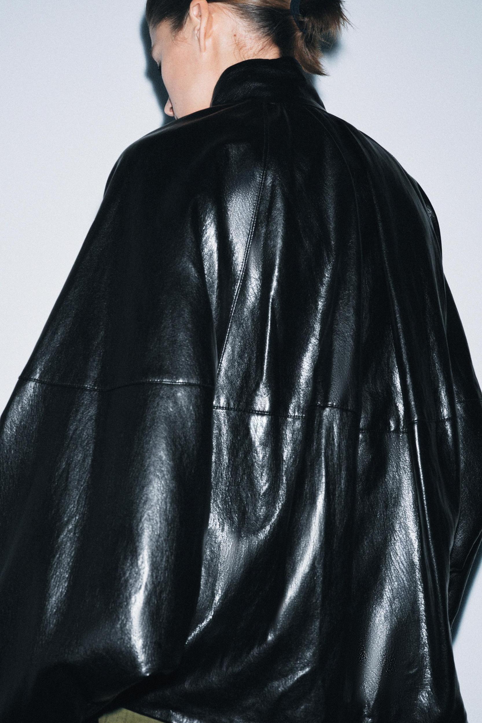 ZW COLLECTION FAUX LEATHER BOMBER JACKET Product Image