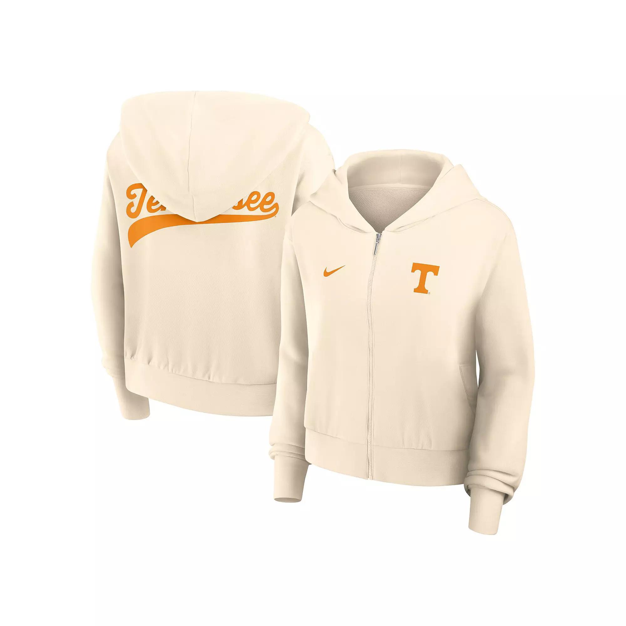 Women's Nike Cream Tennessee Volunteers Cropped Chill Full-Zip Hoodie,  Product Image