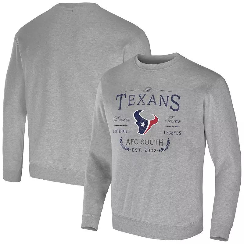 Men's NFL x Darius Rucker Collection by Fanatics Heather Gray Houston Texans Pullover Sweatshirt,  Product Image