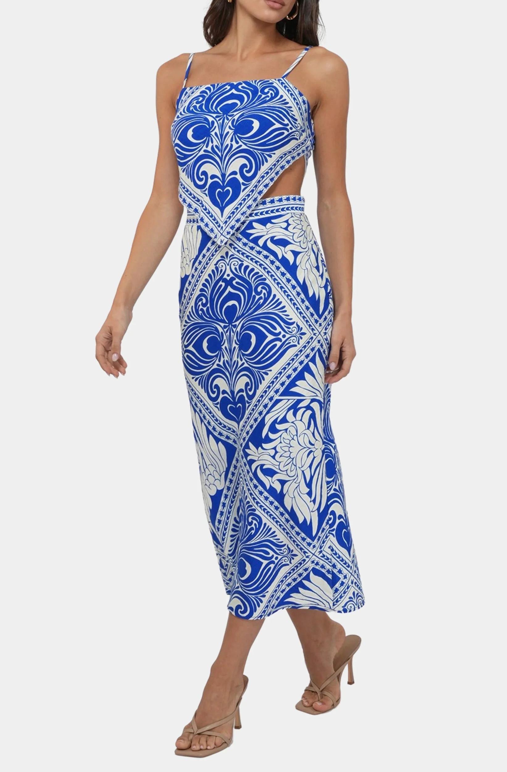 Corilyn Cut Out Scarf Top Midi Dress Product Image