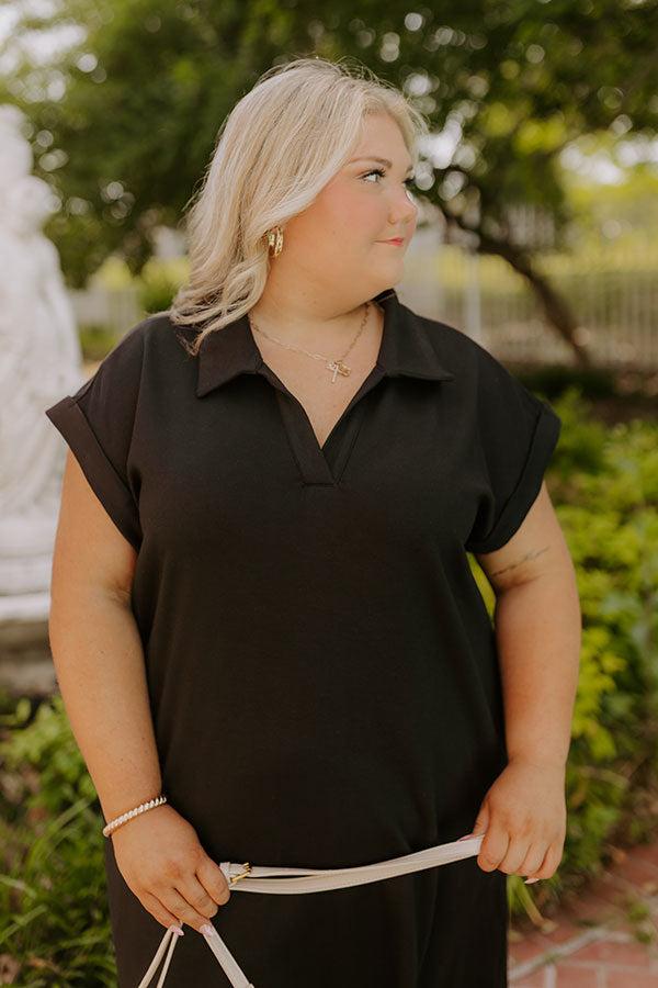 Cue The Casual T-shirt Midi Dress in Black Curves Product Image