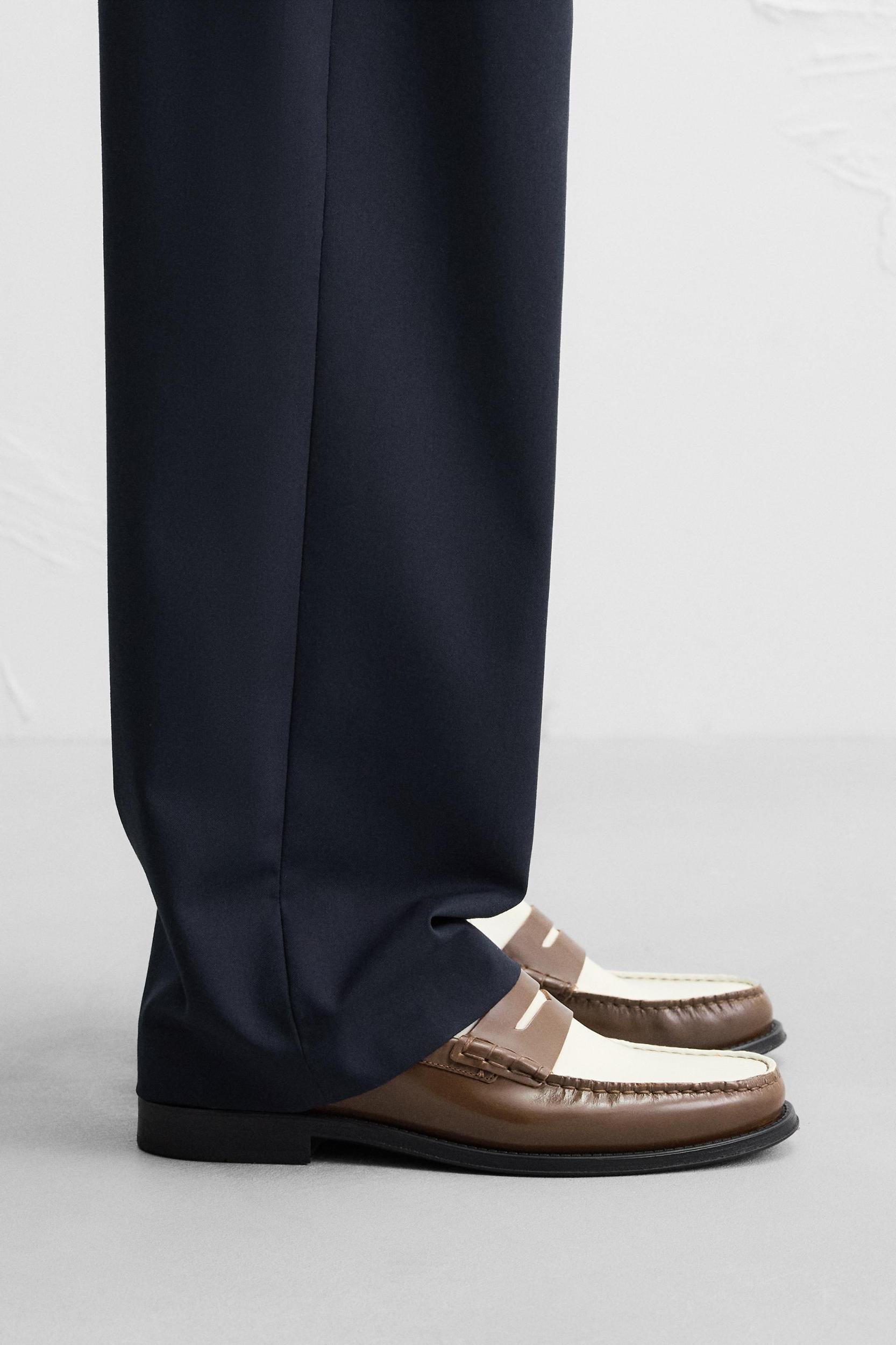 CONTRASTING LEATHER LOAFERS Product Image