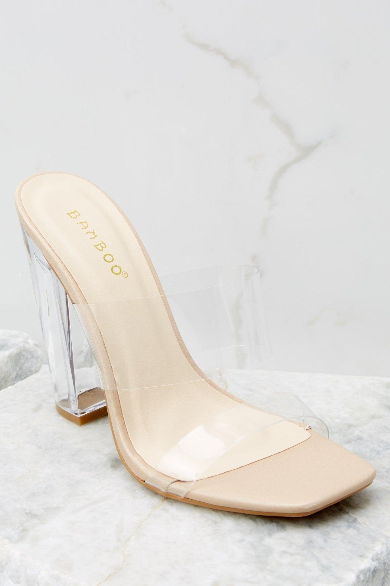 Grand Entrance Nude Matte And Clear Heels Product Image