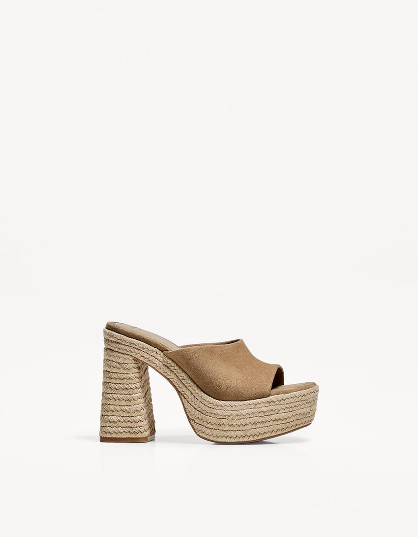 Jute heeled platform sandals Product Image