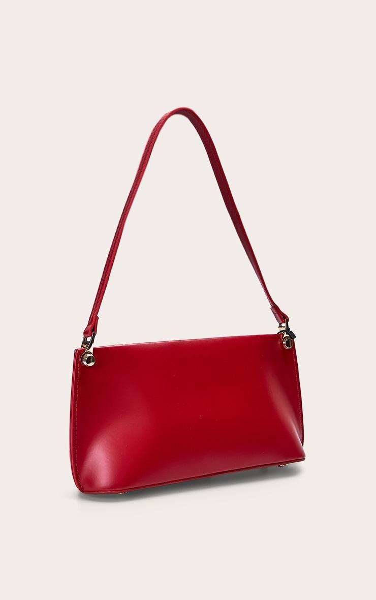 Red Matte Shoulder Teardrop Strap Bag Product Image