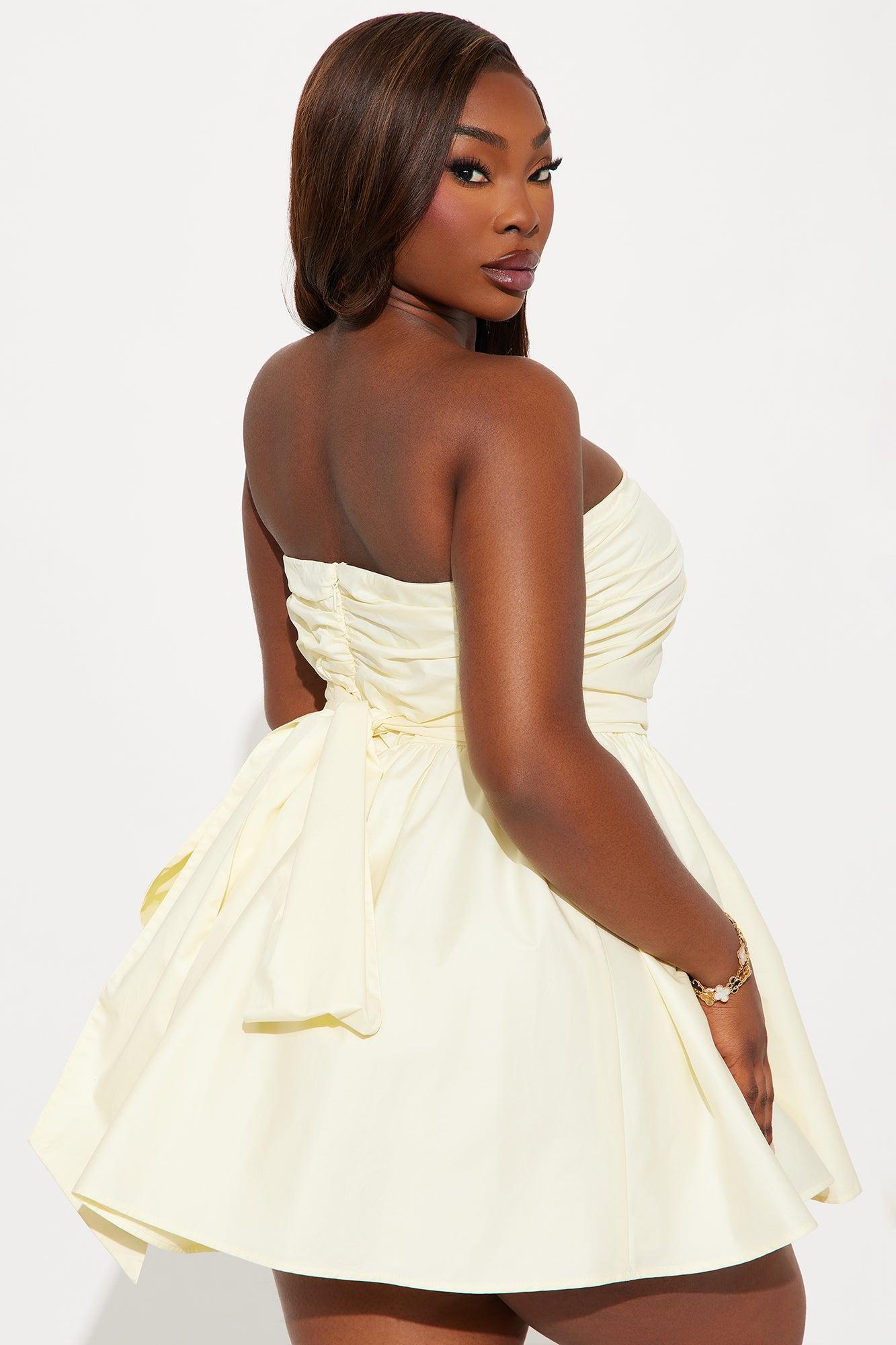 Florence Poplin Mini Dress - Butter Yellow Product Image