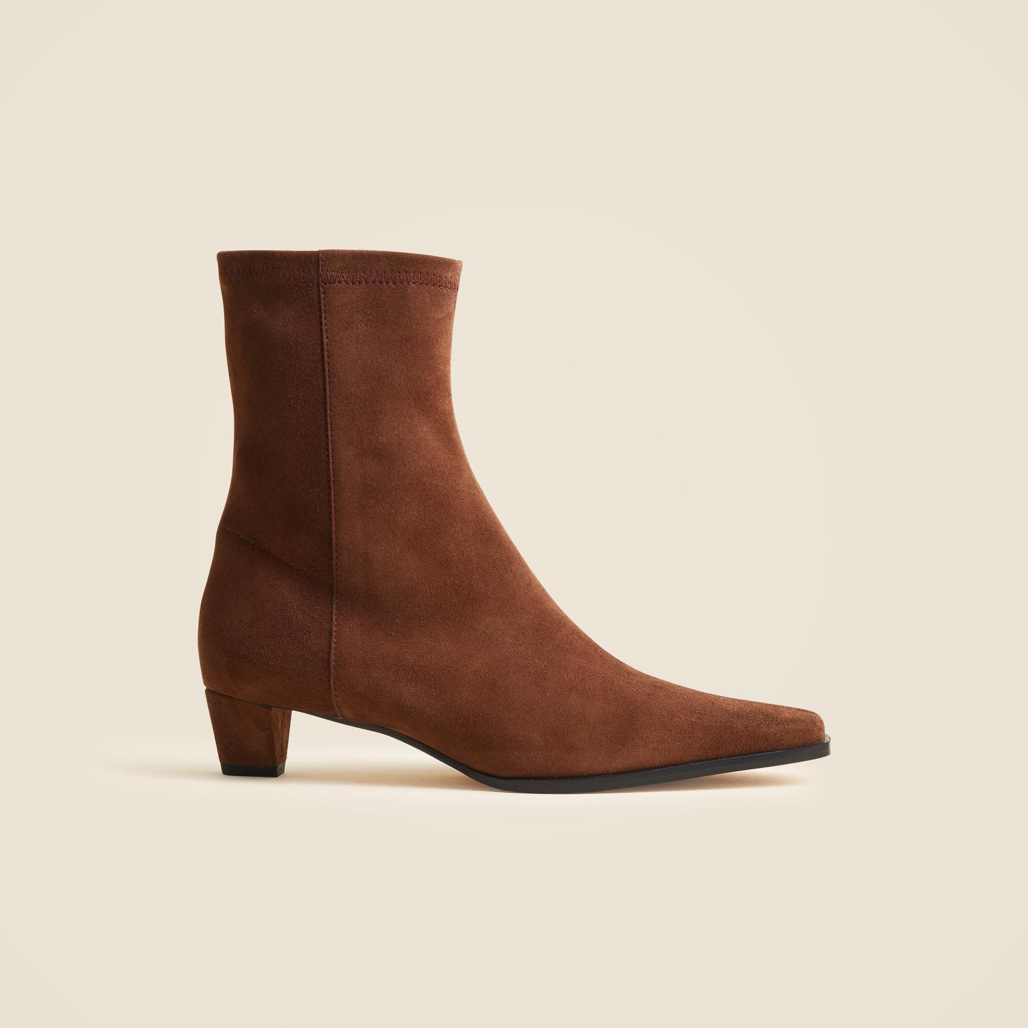Remi square-toe ankle boots in stretch suede Product Image