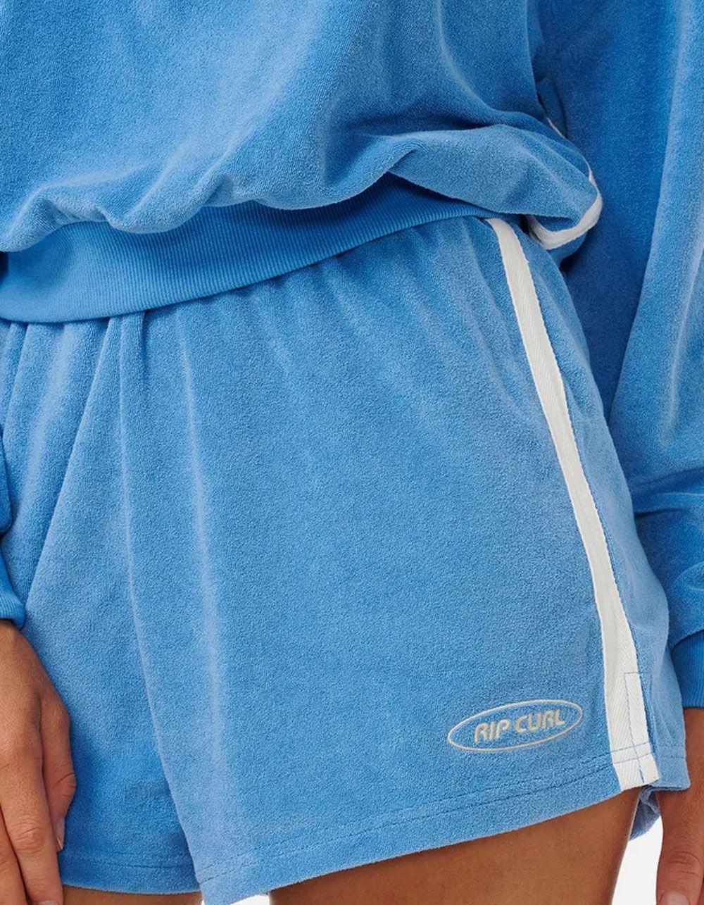 RIP CURL High Tide Womens Terry Shorts - BLUE Product Image