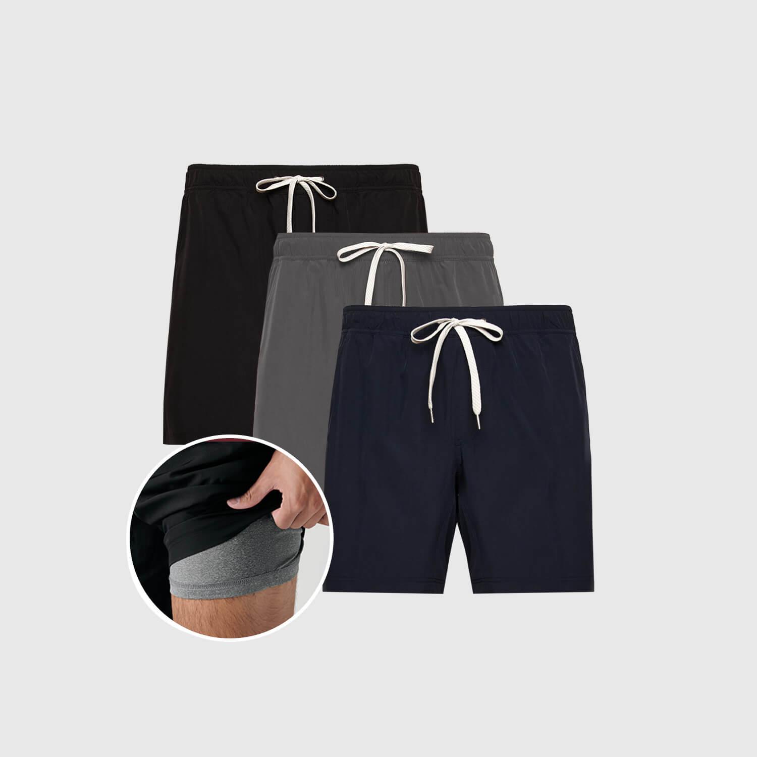 Dark Active Quick Dry Shorts with Liner 3-Pack Product Image