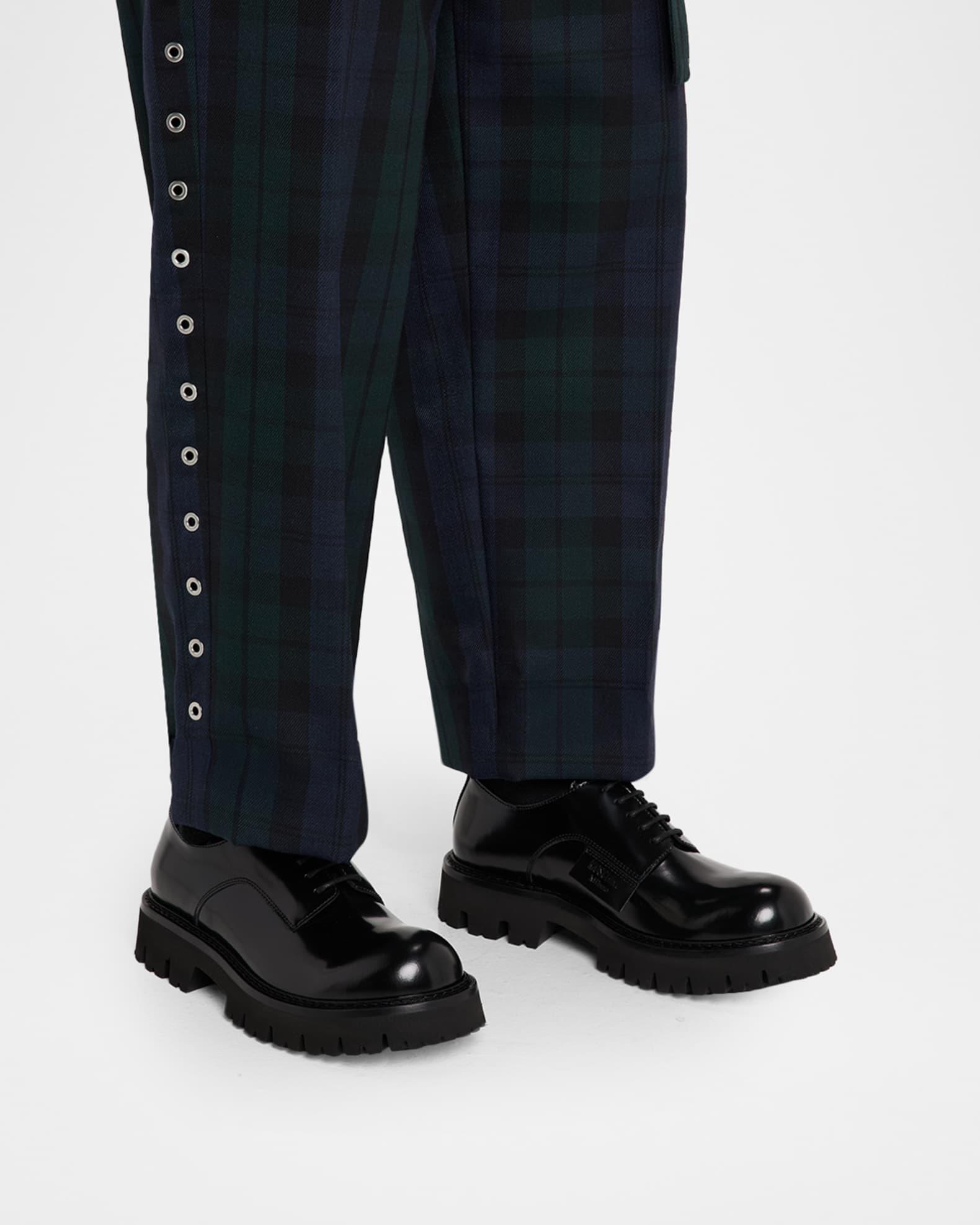 Men's Leather Chunky Lug-Sole Derby Shoes Product Image