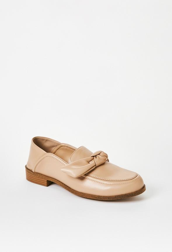 JustFab Margaux Platform Loafer Pump Womens Black/ White Size 8.5 Product Image