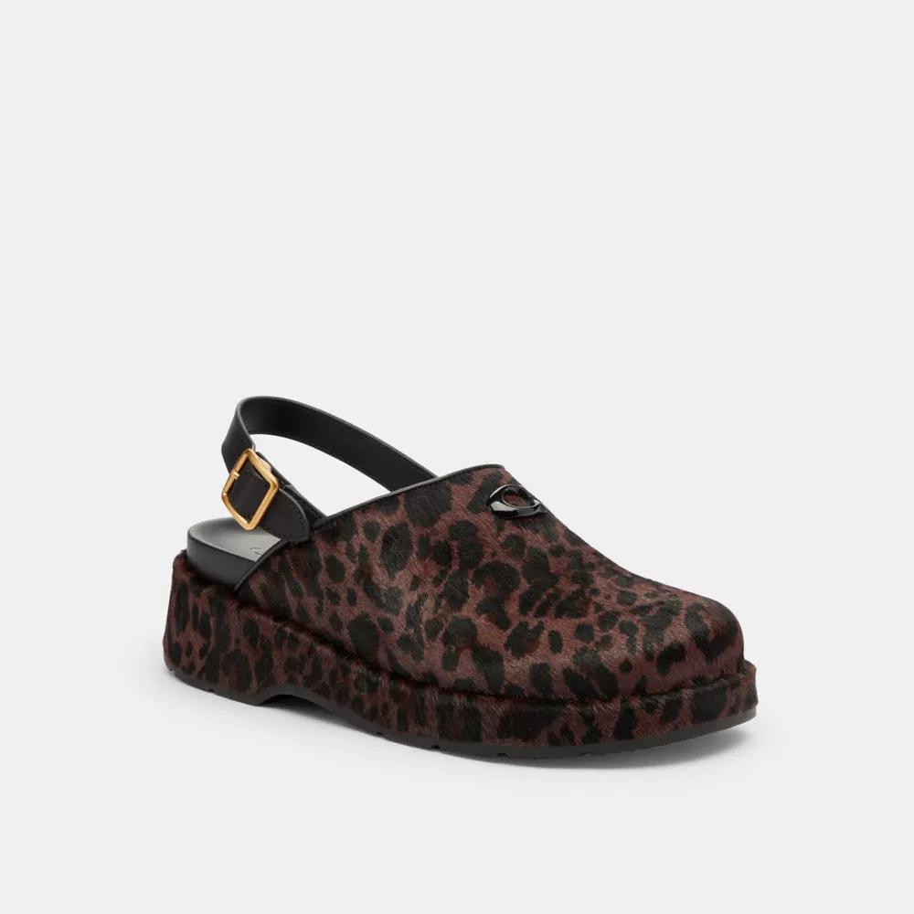 Sculpted C Platform Clog With Leopard Print Product Image
