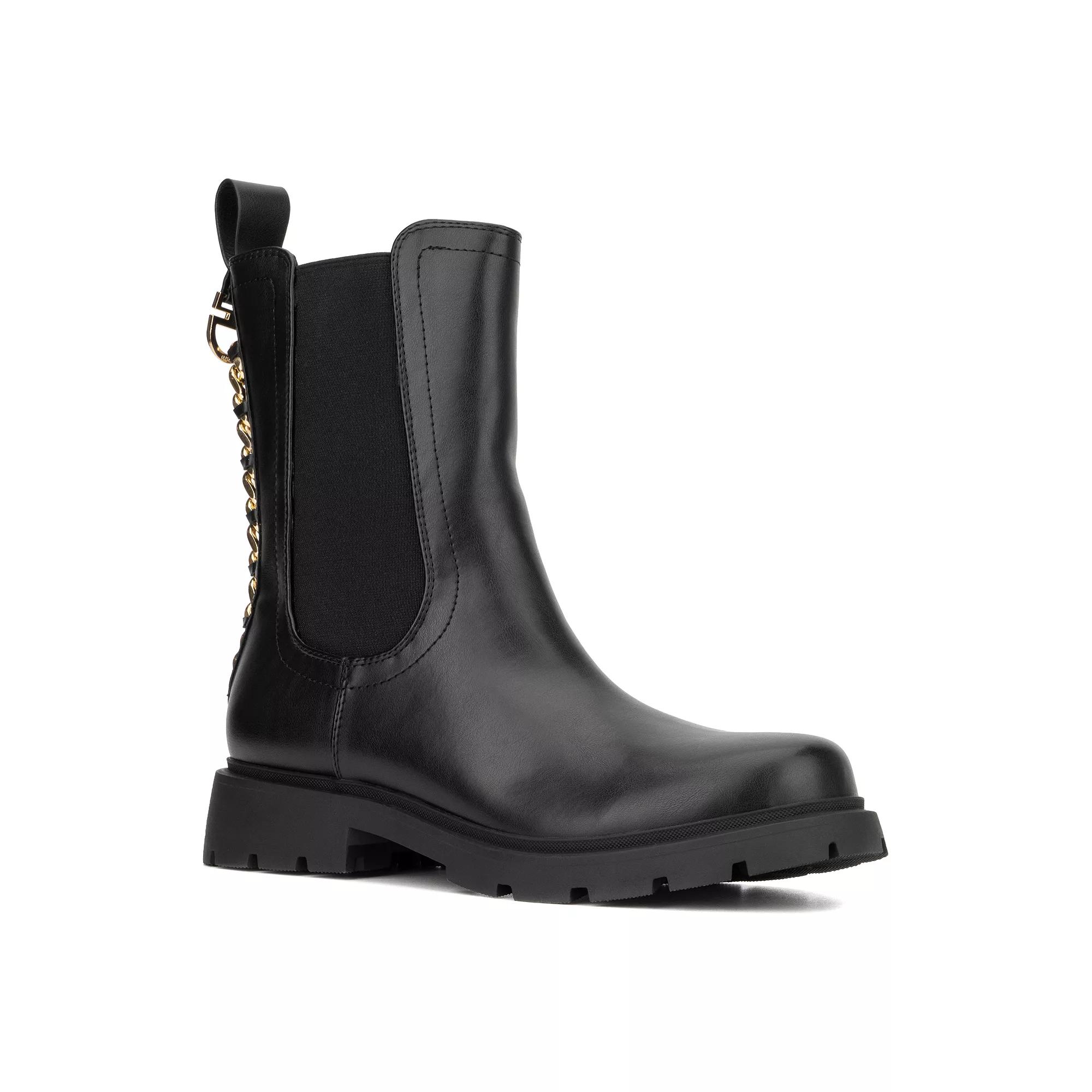 New York & Company Mandi Women's Chain Ankle Boots, Size: 6.5, Black Product Image