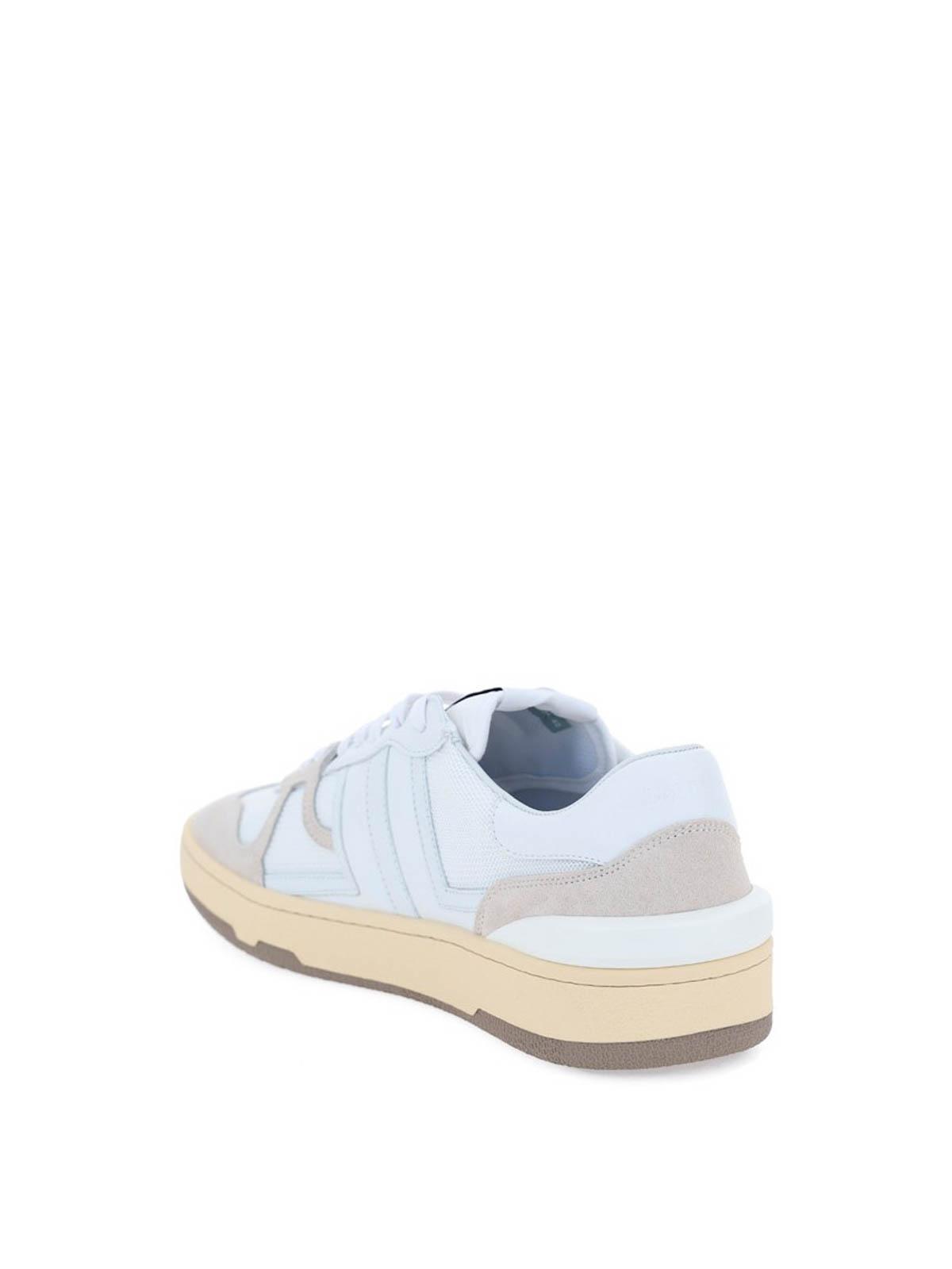 LANVIN Mesh And Leather Clay Sneakers With In White Product Image
