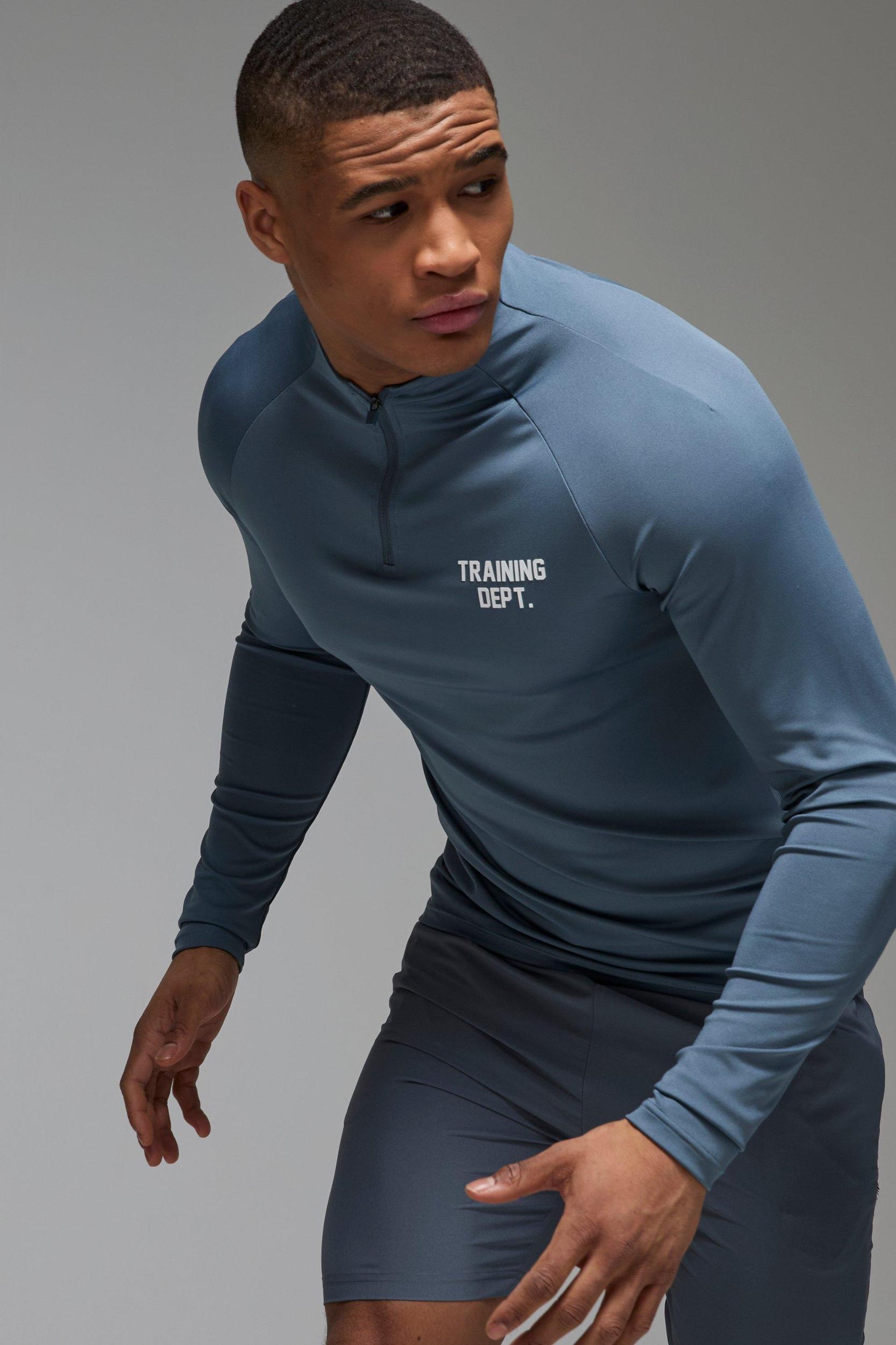 Man Active Performance Training Dept. Muscle 1/4 Zip | boohooMAN USA Product Image