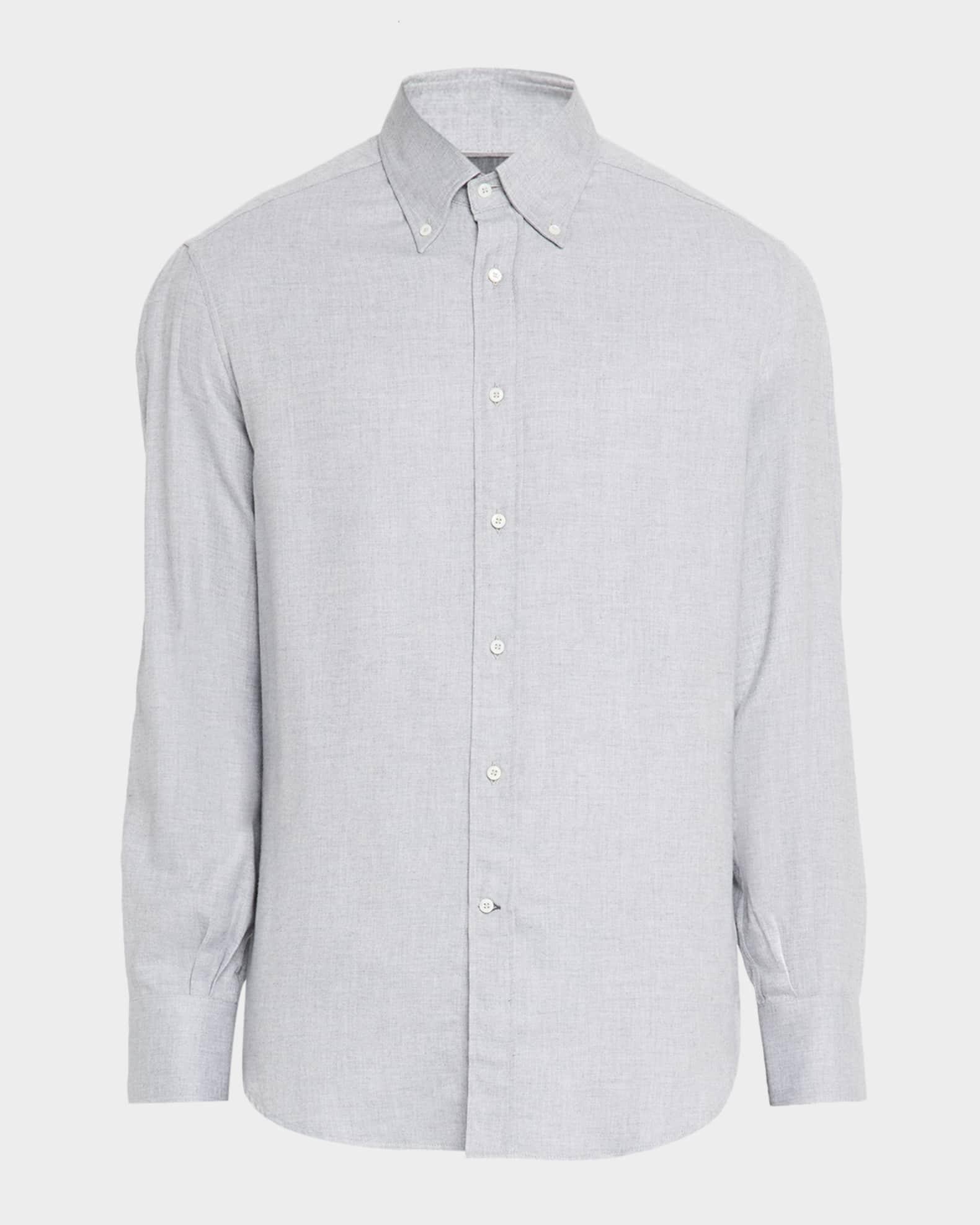 Men's Micro-Chevron Button-Collar Sport Shirt Product Image