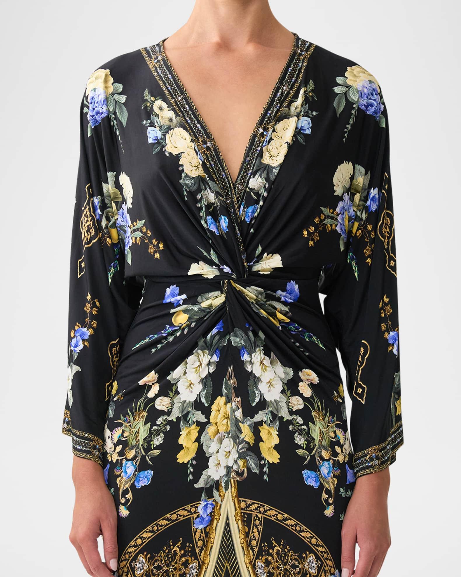 Ottoman Elegance Long Split Front Twist Dress Product Image