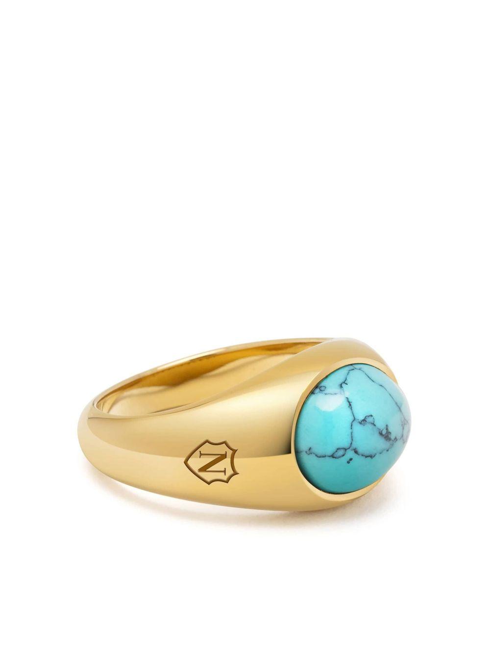 turquoise oval signet ring Product Image