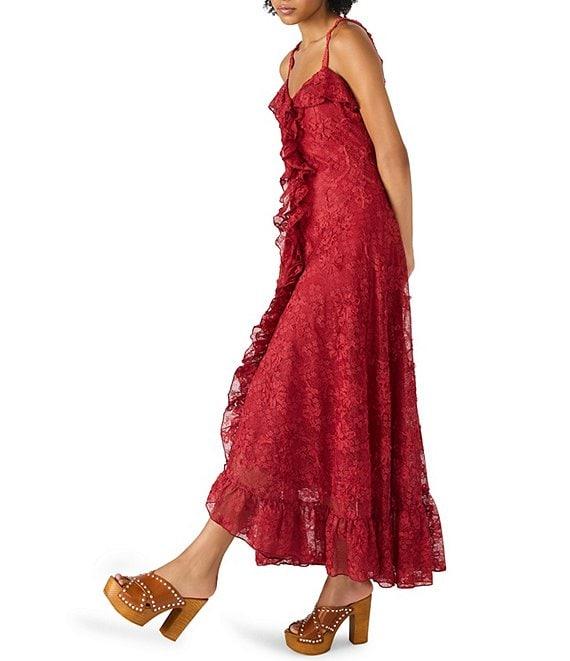 Steve Madden Irisia V-Neck Sleeveless Ruffle Dress Product Image