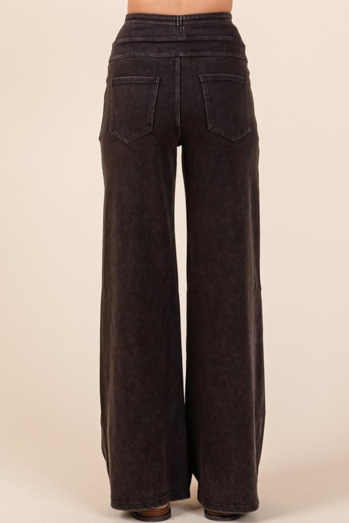 Washed Denim Sweat Pants Product Image