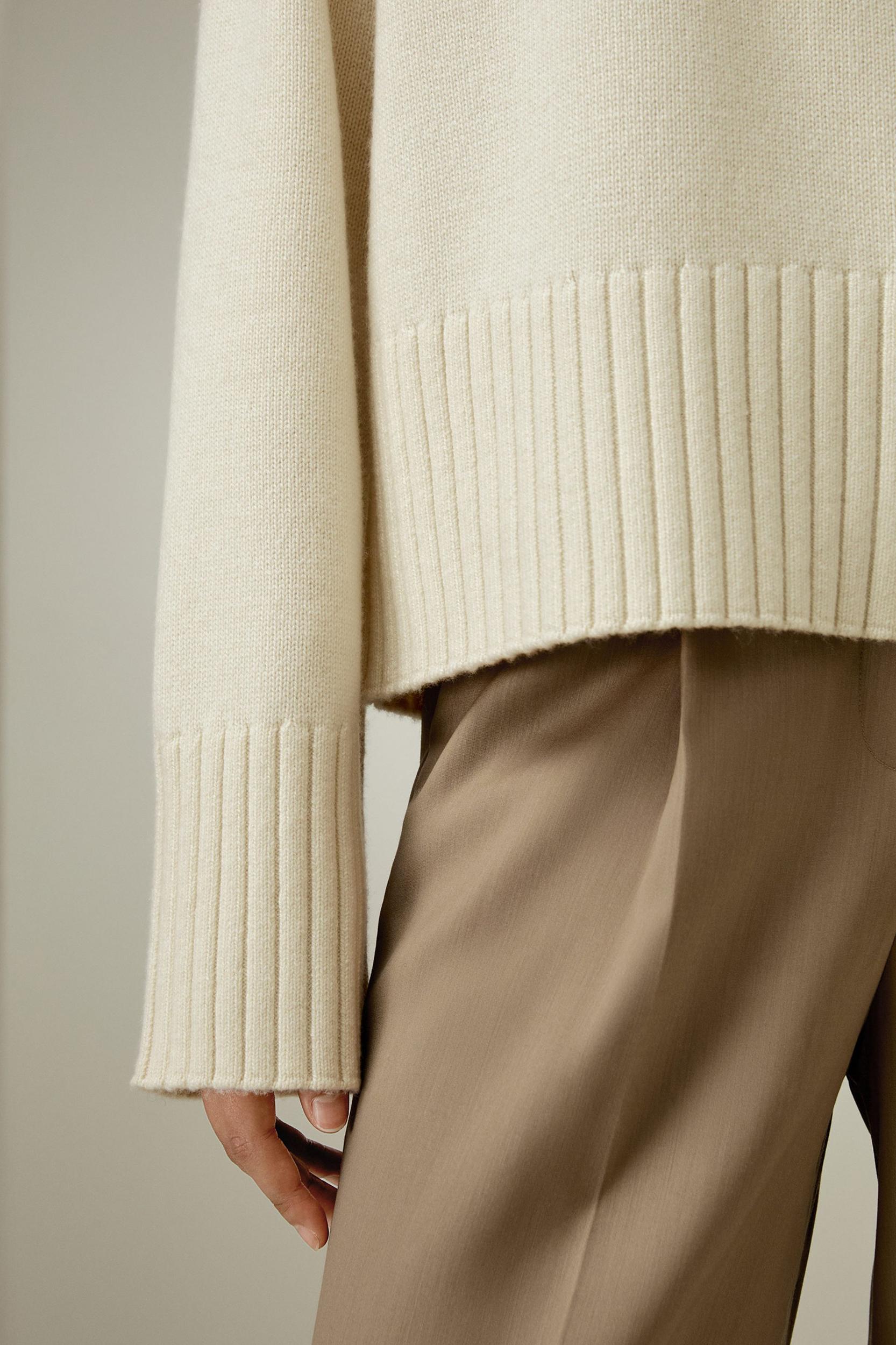 LILYSILK Cashmere Sweater Crew Neck - for Women - White Wool Cashmere - Elegant Mid-Rise Style Sweater S Product Image