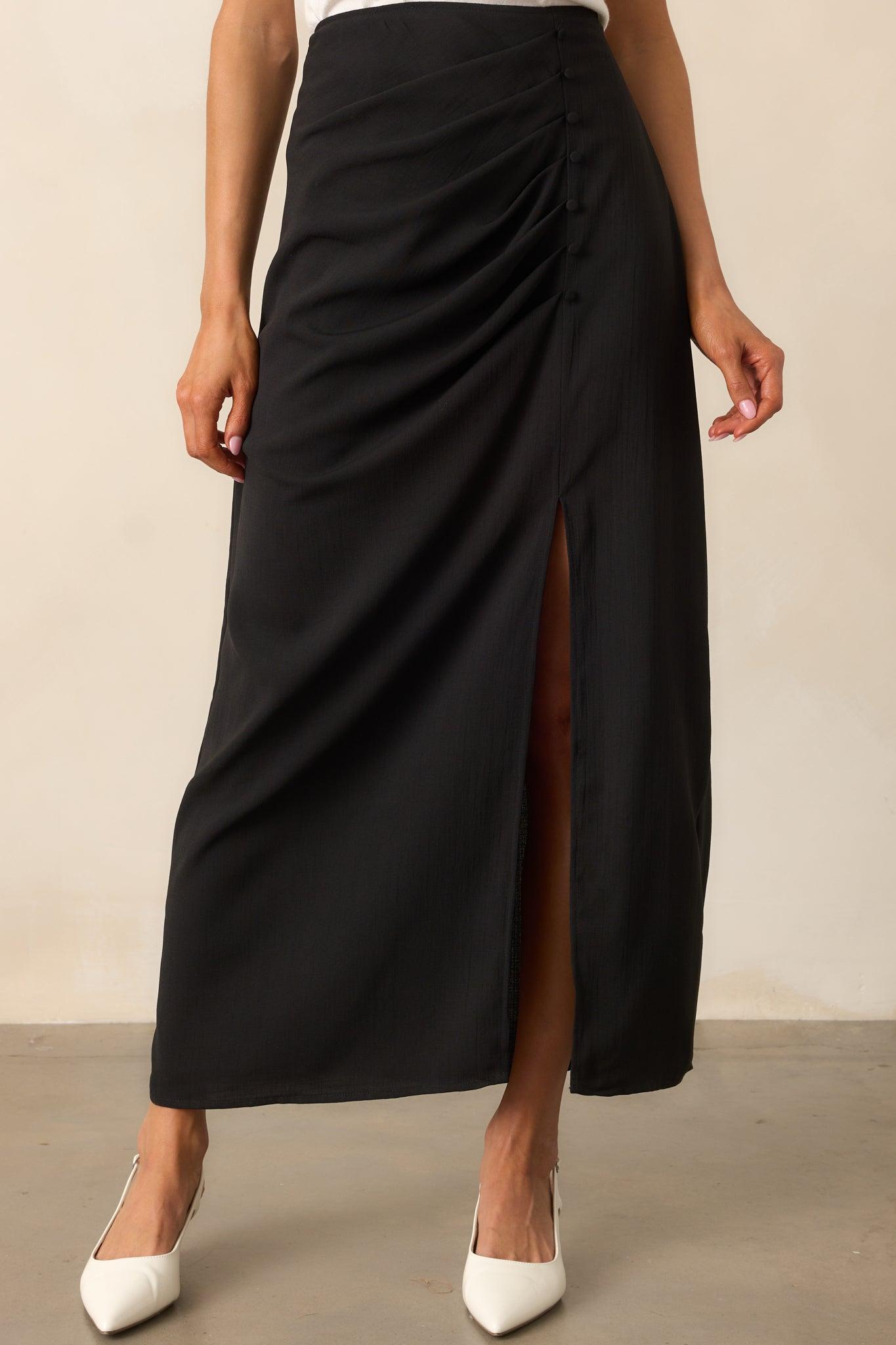 Nocturne Niche Black Midi Skirt Product Image
