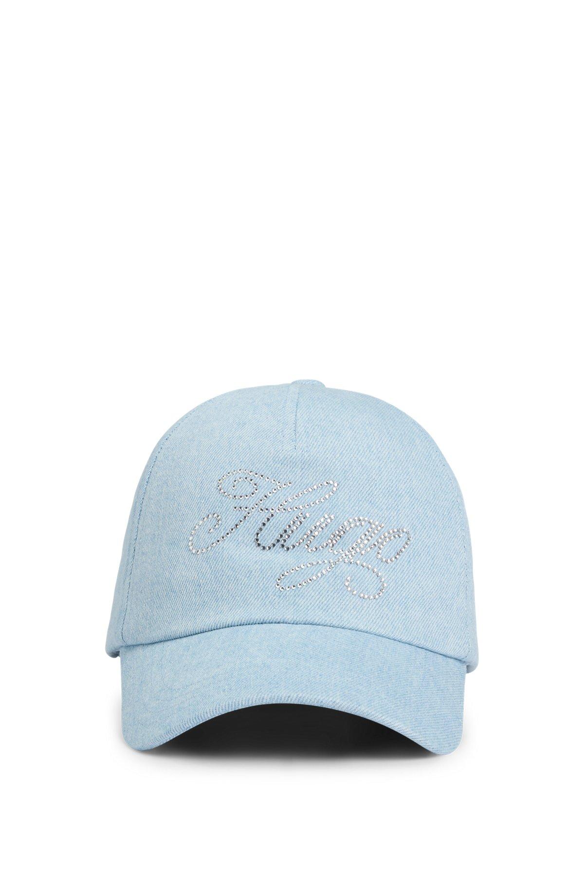 HUGO - Denim cap with crystal-studded logo - Dark Blue Product Image