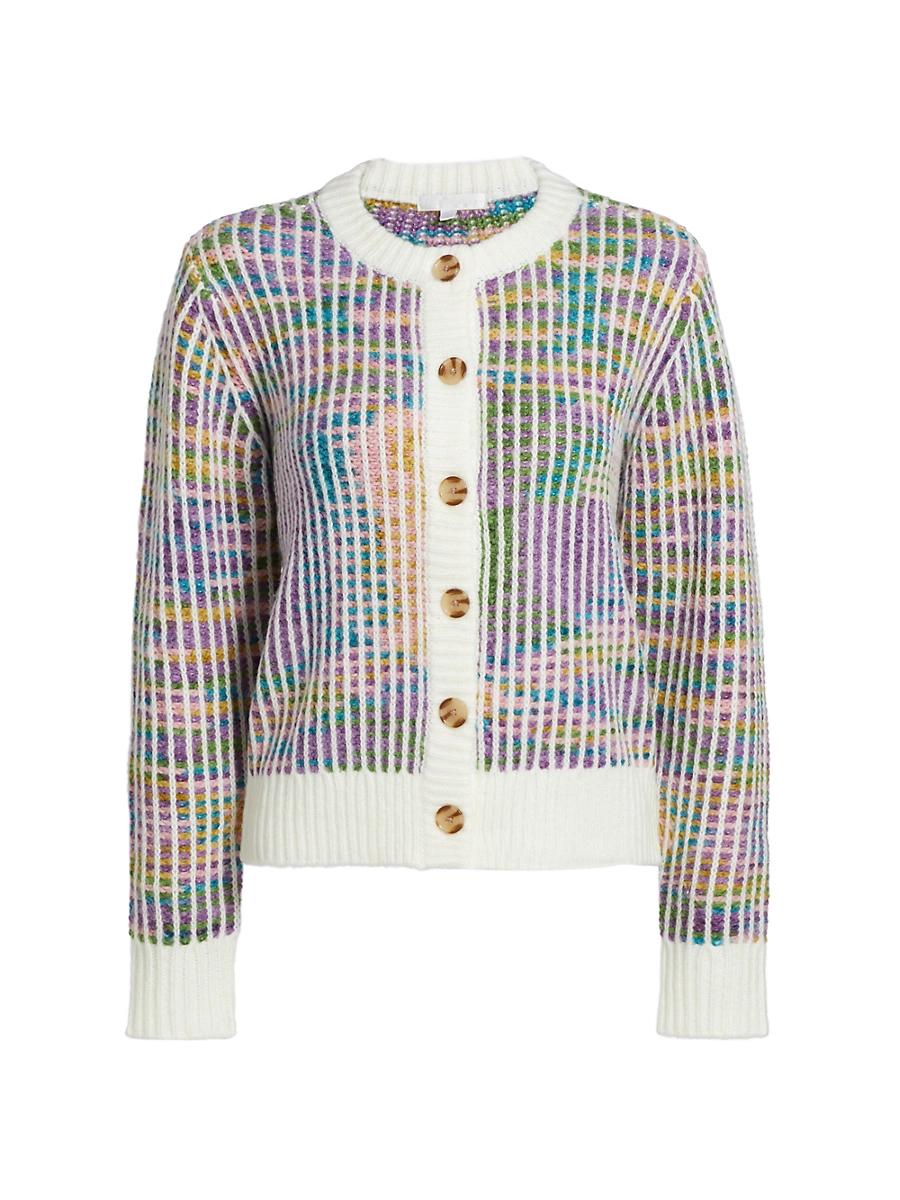 Womens Space-Dyed Crewneck Cardigan Product Image