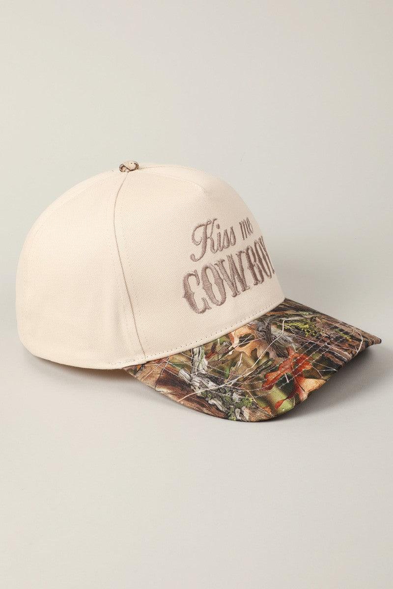 Kiss Me Cowboy Camo Trucker Hat Product Image