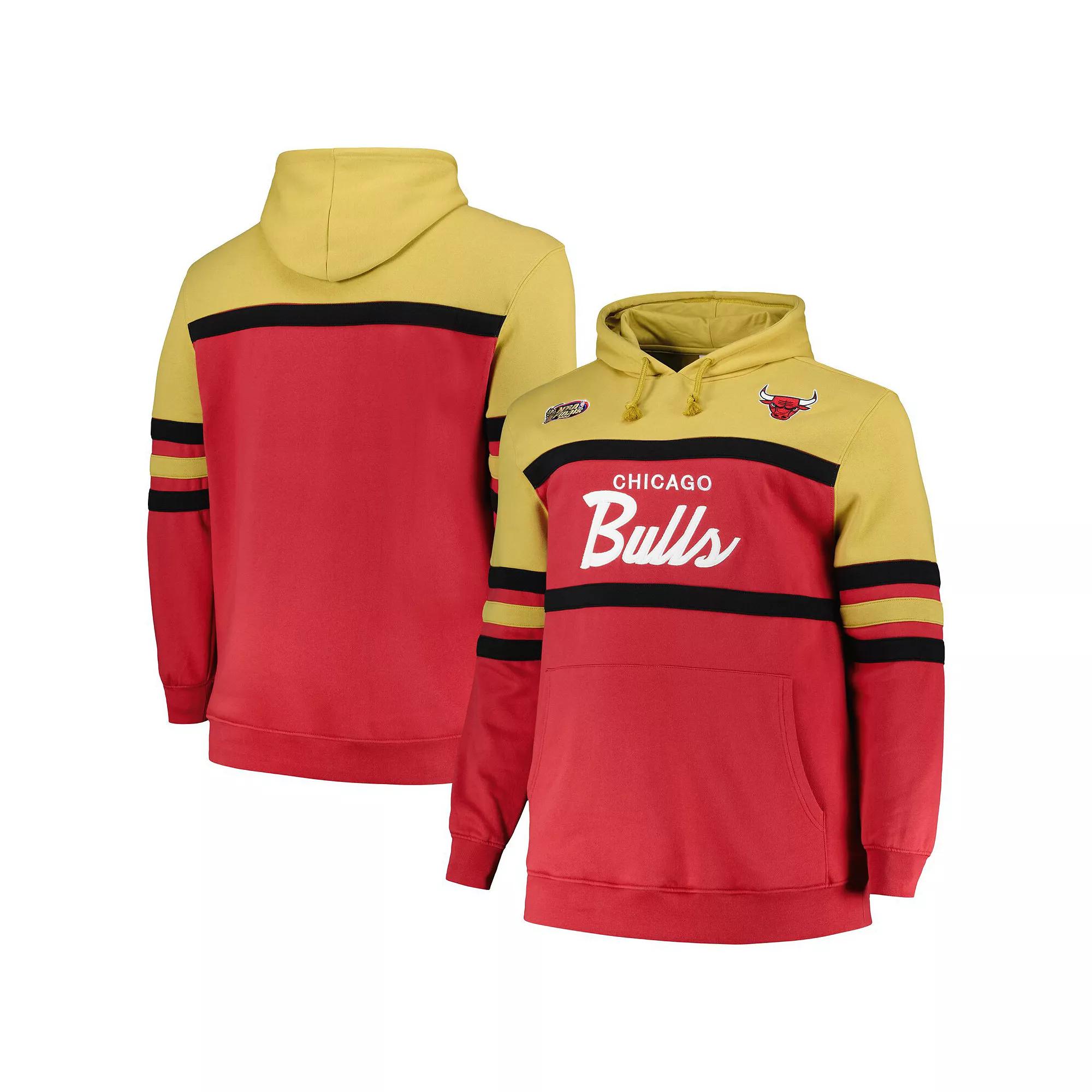 Men's Mitchell & Ness Red Chicago Bulls Big & Tall Hardwood Classics Head Coach Pullover Hoodie,  Product Image