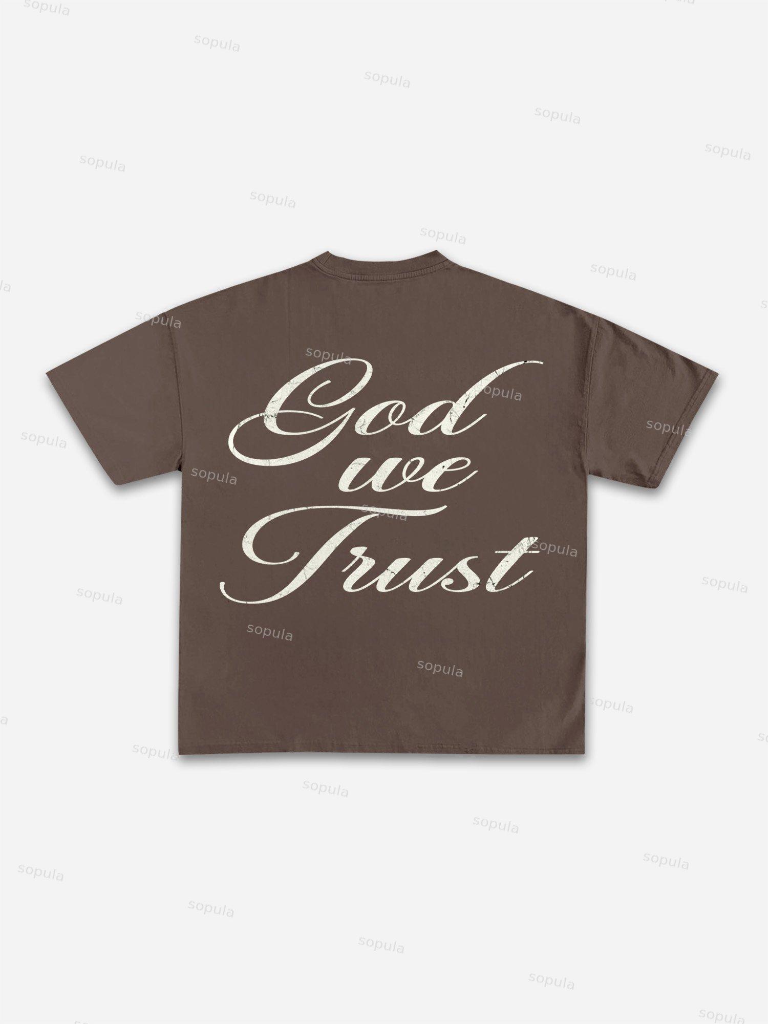 In God We Trust, In Cash We Move Vintage Graphic Cotton T-shirt Product Image