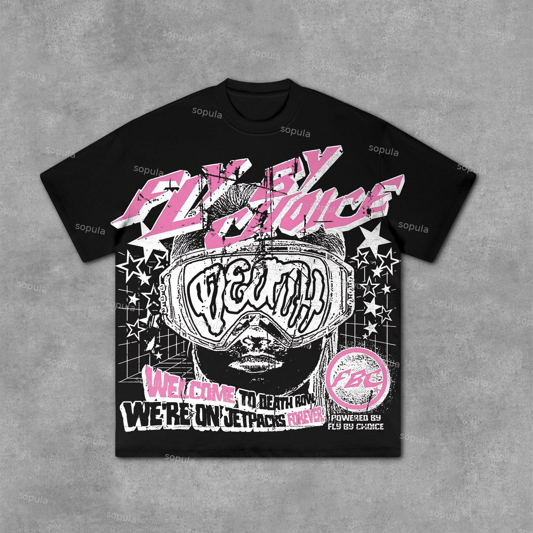 Vintage Fly By Choice Death Graphic Cotton Short Sleeve T-Shirt Product Image