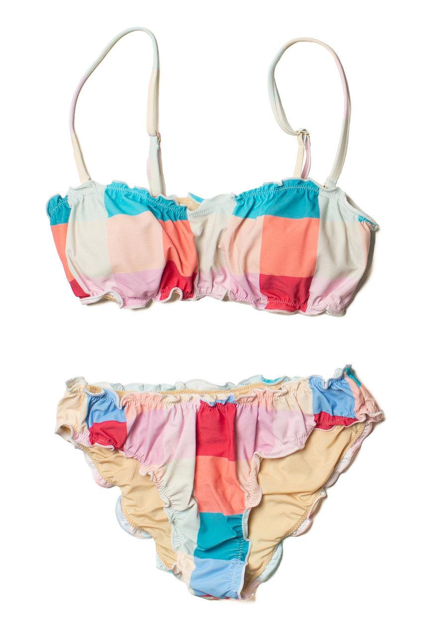 Pastel Gingham Ruffle Bikini Bottom Product Image