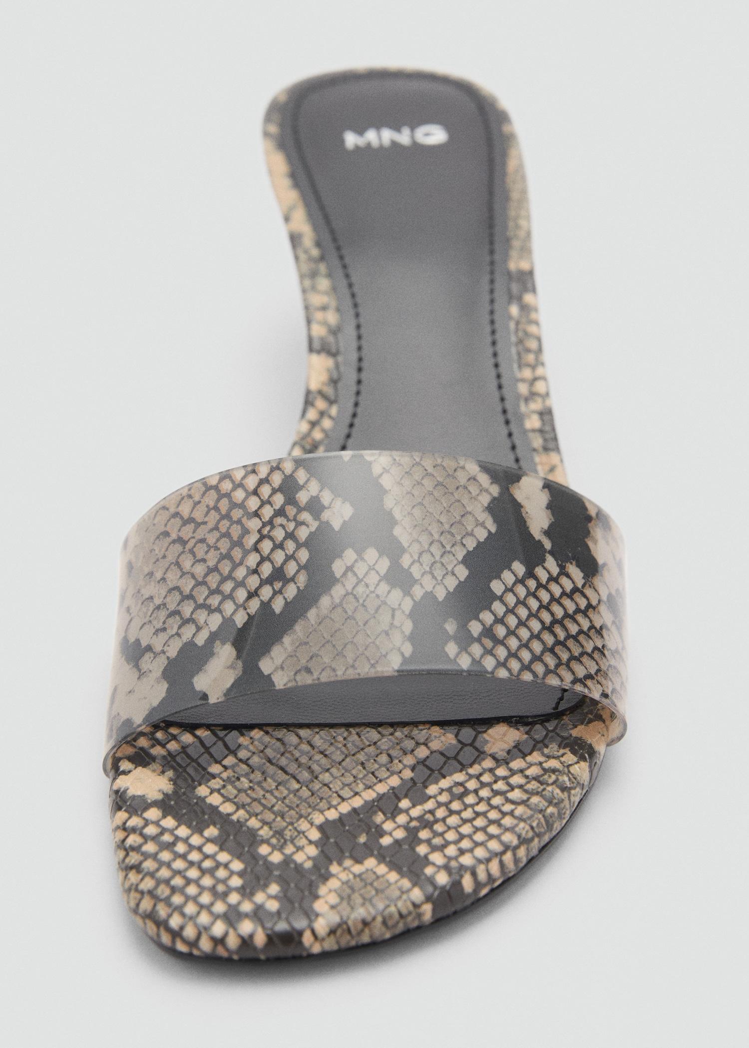 Animal-print sandals with strap - Women | MANGO USA Product Image