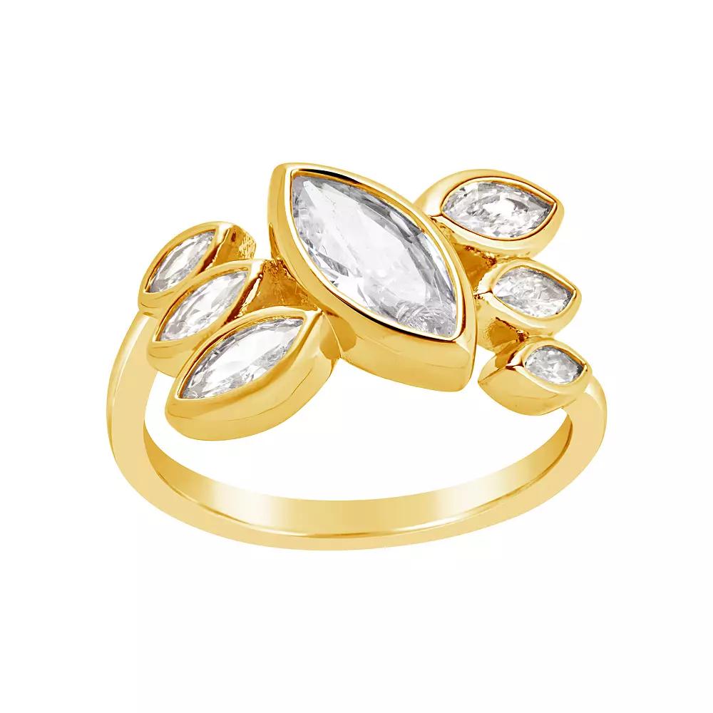 MC Collective Cubic Zirconia Cluster Ring, Women's, Size: 6, Gold Tone Product Image