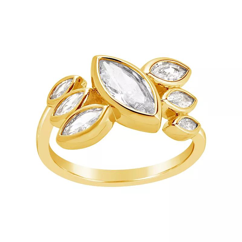 MC Collective Cubic Zirconia Cluster Ring, Women's, Size: 6, Gold Tone Product Image