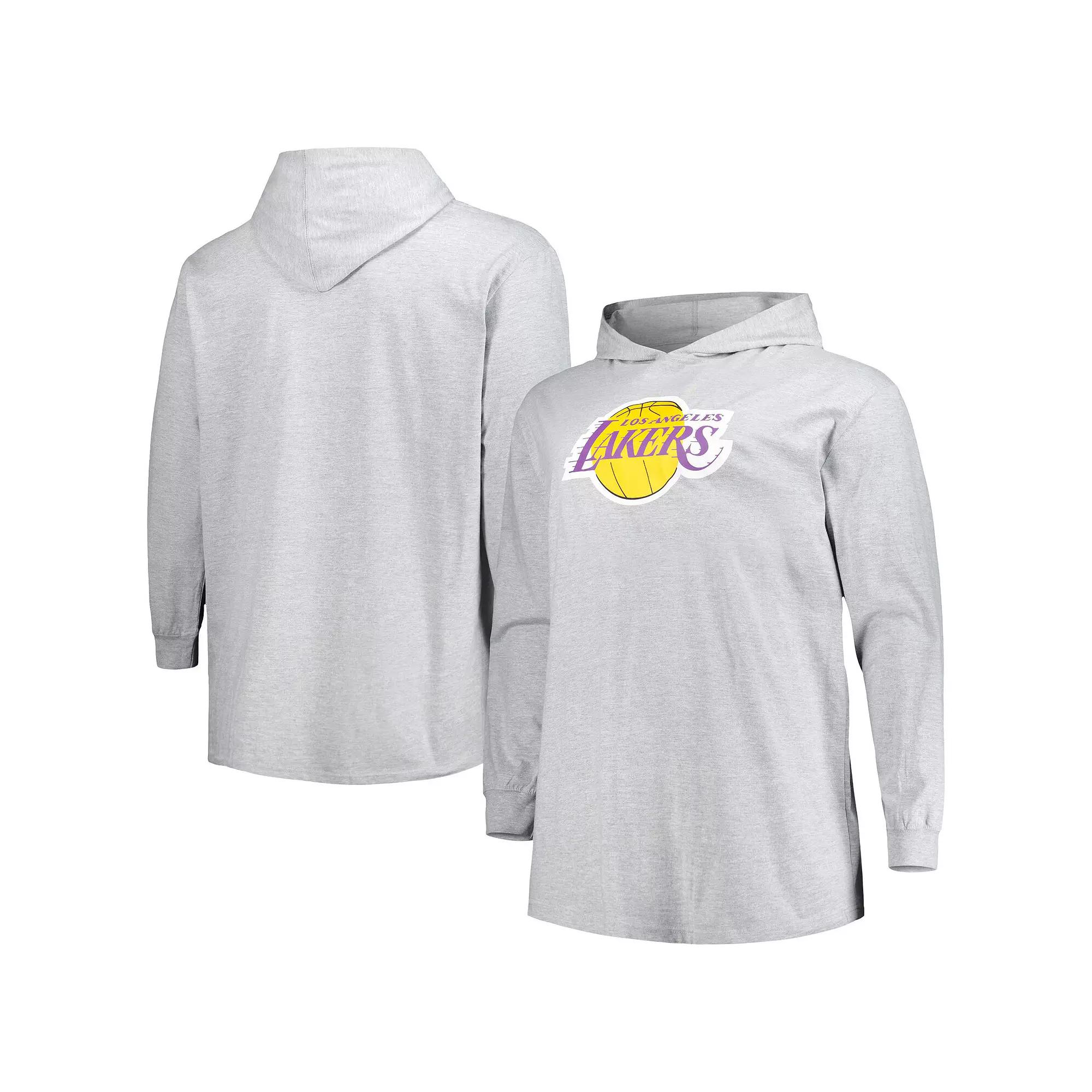 Men's Fanatics Branded Heather Gray Los Angeles Lakers Big & Tall Pullover Hoodie,  Product Image