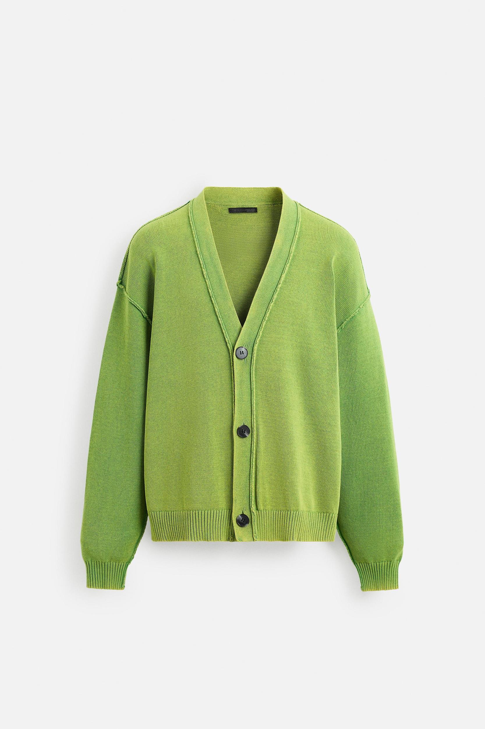REVERSE EFFECT WASHED CARDIGAN Product Image