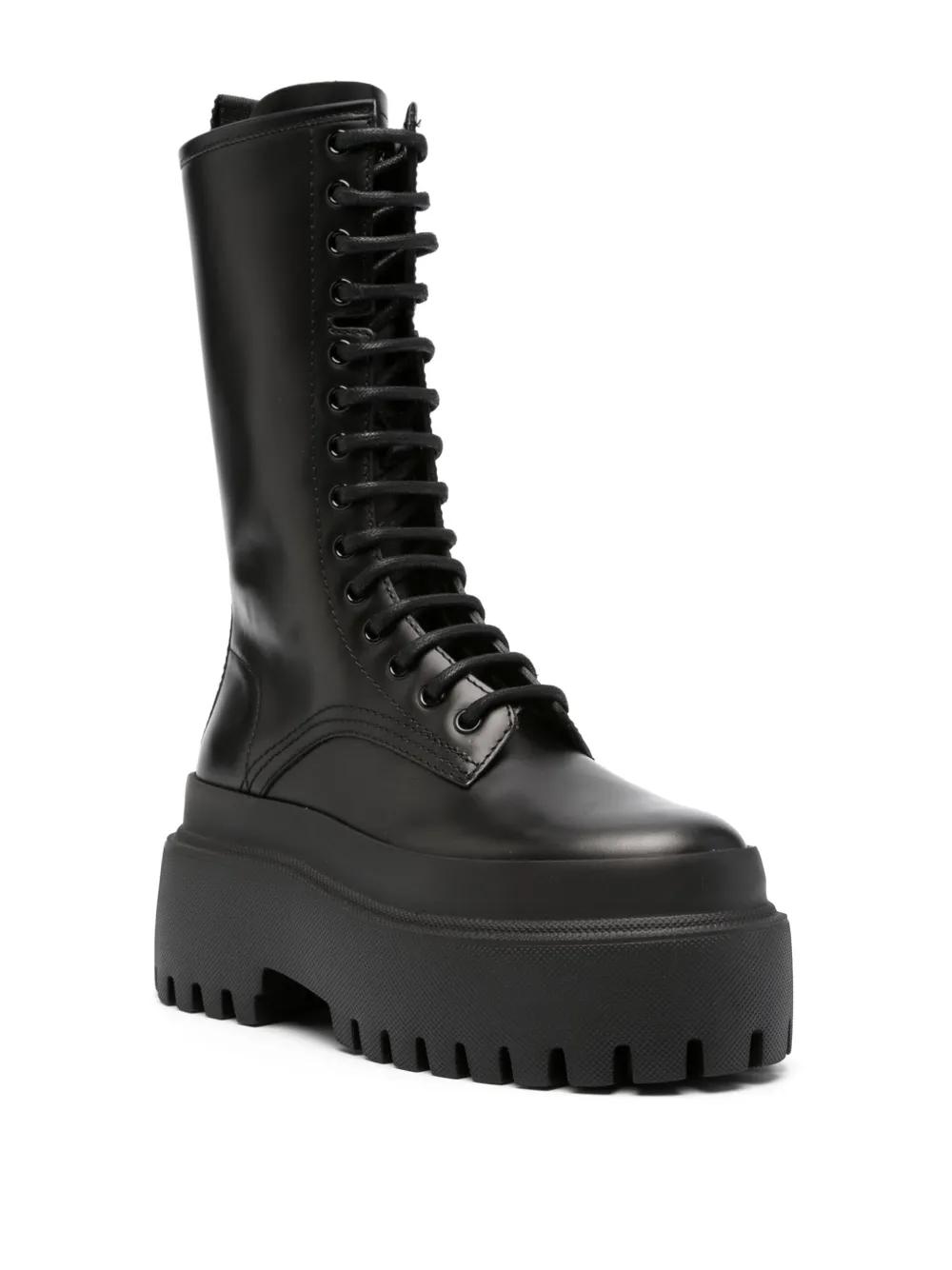 platform leather combat boots Product Image
