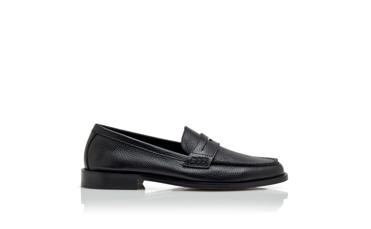 PERRY Black Calf Leather Penny Loafers Product Image