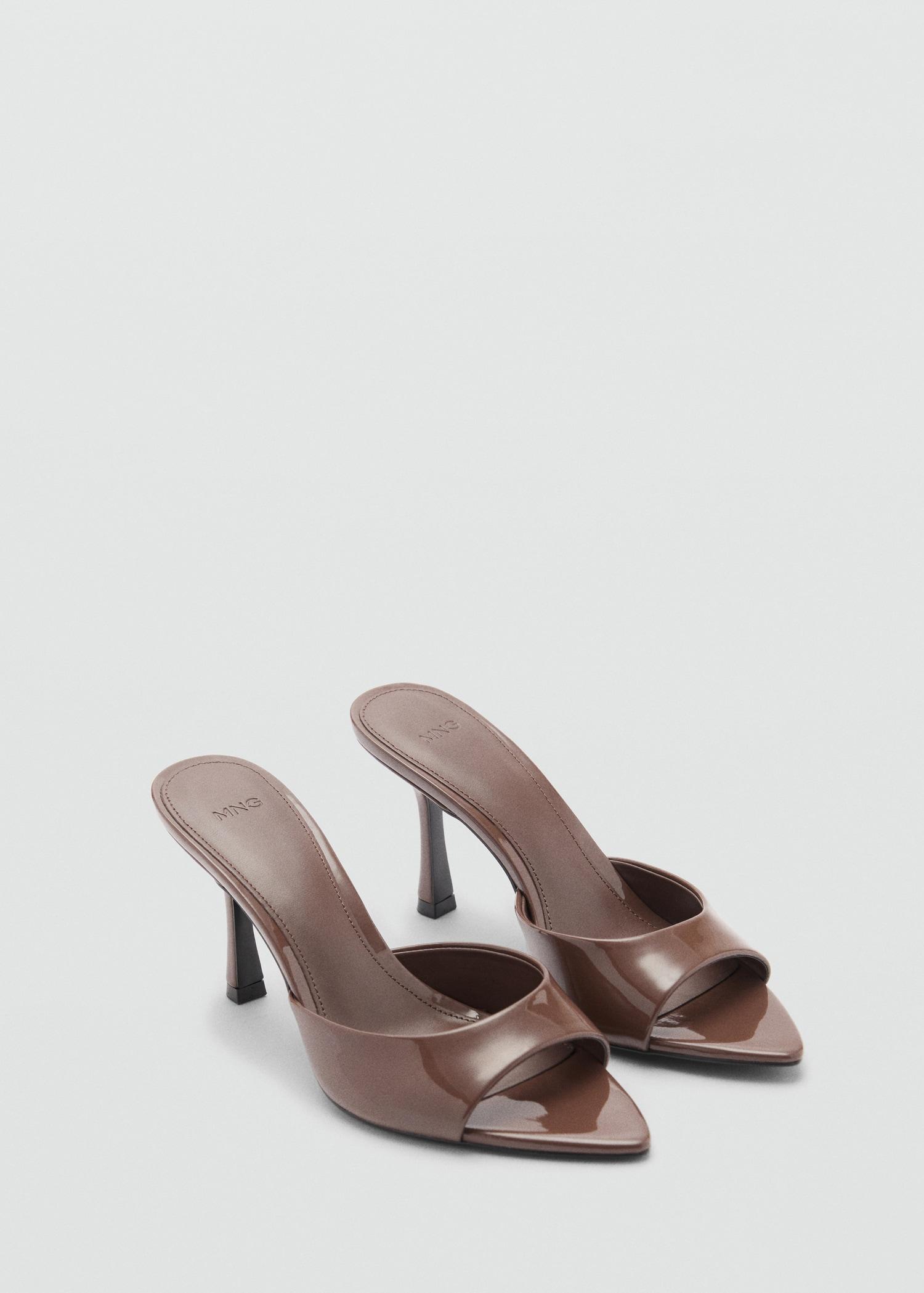 Patent leather effect heeled sandal - Women | MANGO USA Product Image
