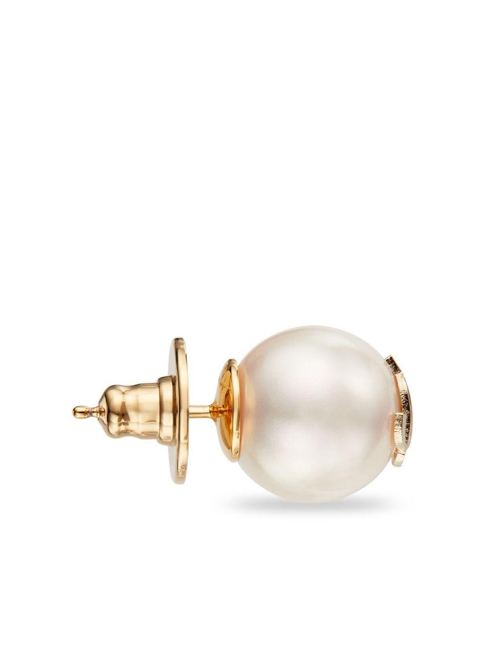 debossed-logo pearl earrings  Product Image