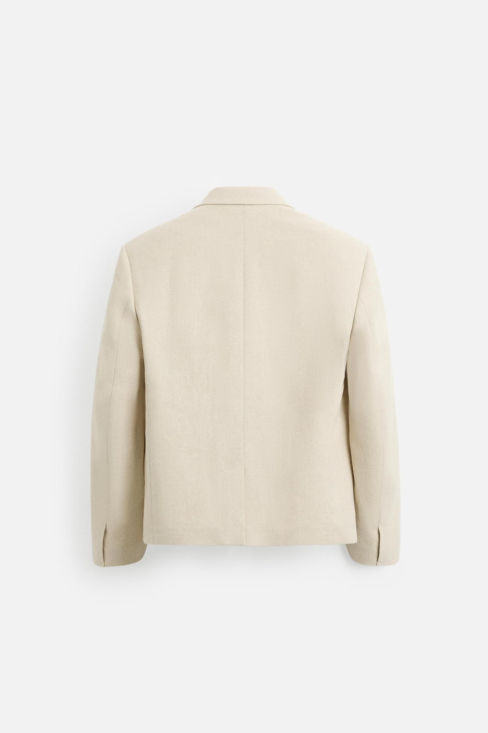 LINEN DOUBLE-BREASTED BLAZER Product Image