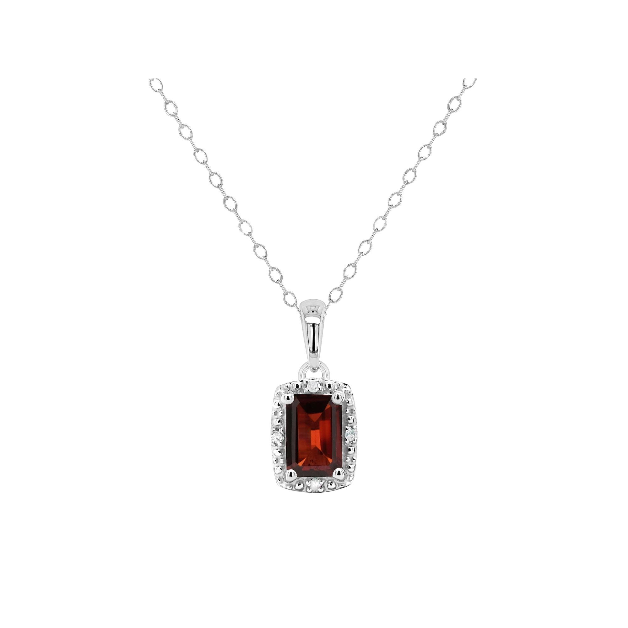 Celebration Gems Sterling Silver Gemstone & Diamond Accent Pendant Necklace, Women's,  Product Image