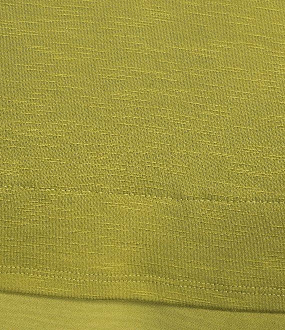 Slim Factor by Investments Plus Size Chloe V-Neck 3/4 Sleeve Mixed Media Top Product Image