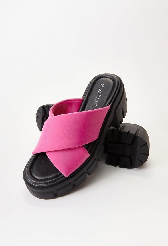 JustFab Margaux Platform Loafer Pump Womens Black/ White Size 8.5 Product Image