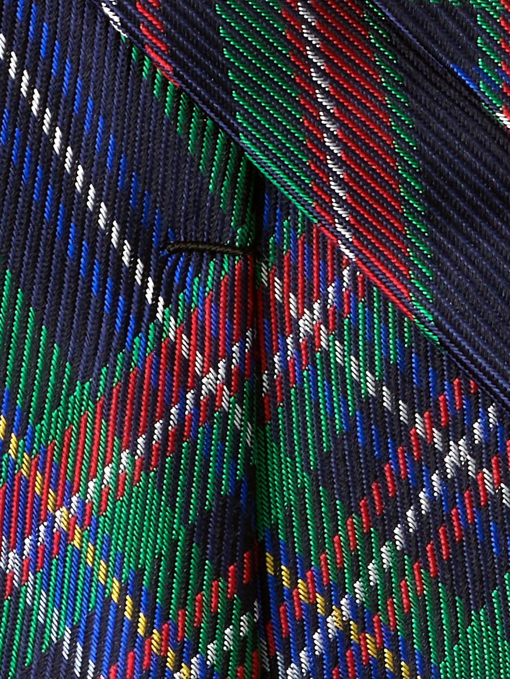Tartan Plaid Woven Silk Tie - Navy Multi Product Image