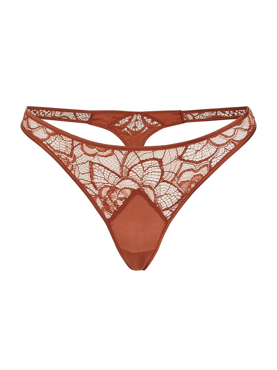 Womens Coquette Lace Thong Product Image