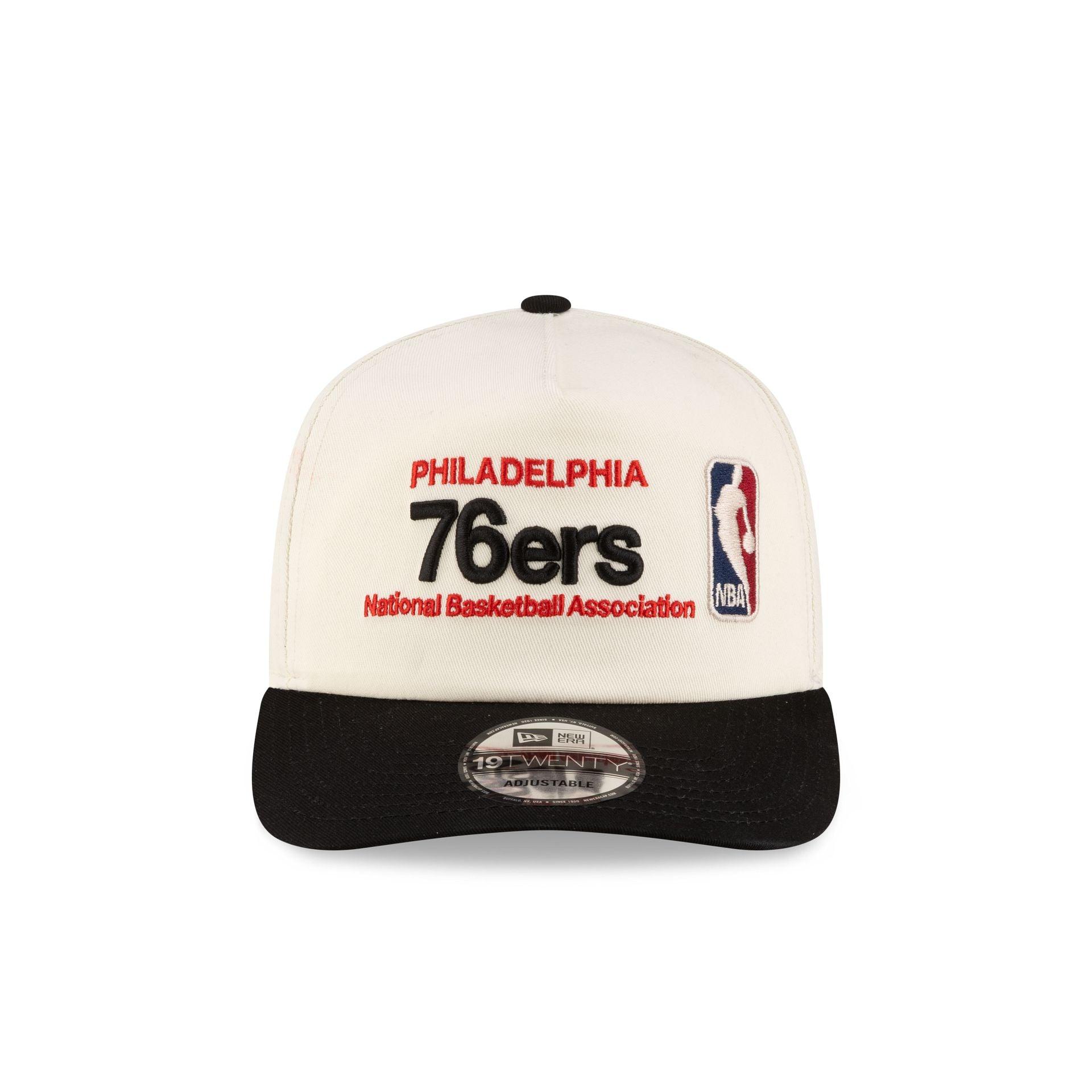 Philadelphia 76ers 1997-2009 Hardwood Classics Sign Stack Chrome White 19TWENTY Adjustable Hat Male Product Image