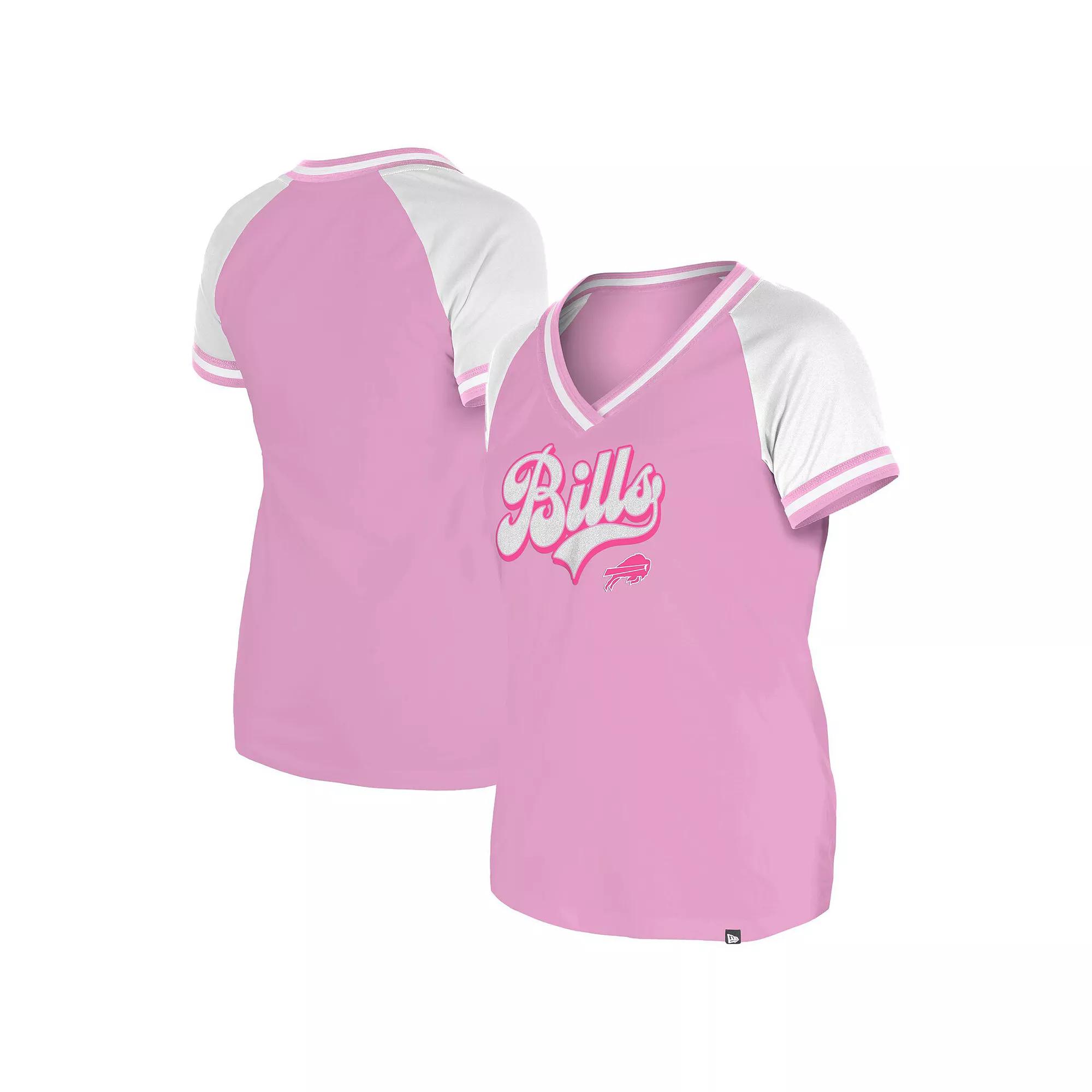 Women's New Era Pink Buffalo Bills Color Multiplier V-Neck T-Shirt, Size: 2XL Product Image